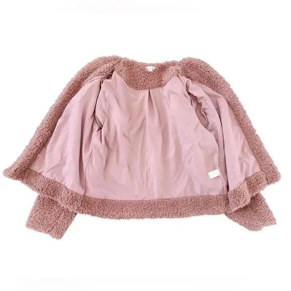 Melrose and Market Women’s Teddy Jacket Large Dusty Rose Fuzzy Faux Fur - Picture 7 of 9